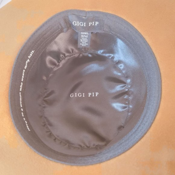 Gigi Pip Linden Boater Australian Wool Wide Brim Hat Size 59 M/L - Picture 9 of 11